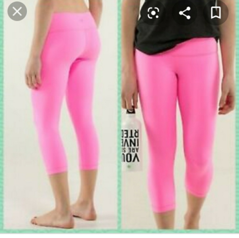 Rare Lululemon athletica winder in crop zing pink - Picture 2 of 7